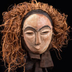 Mask - Wood, Raphia - Kwese - Gabon