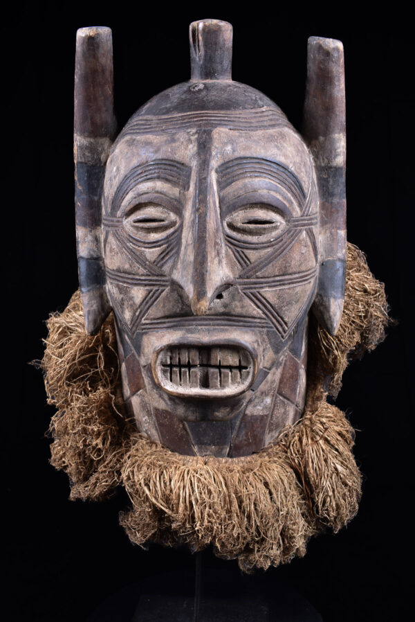 Mask - Wood, Raphia - Tetela - Cong