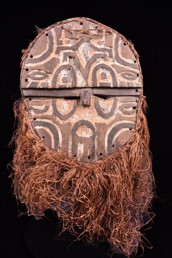 Kidumu Mask - Wood, Raphia - Teke - DR Congo