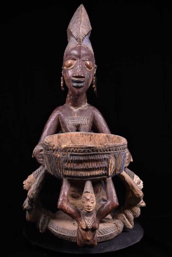 Divination bowl figure - Wood - Yoruba - Nigeria