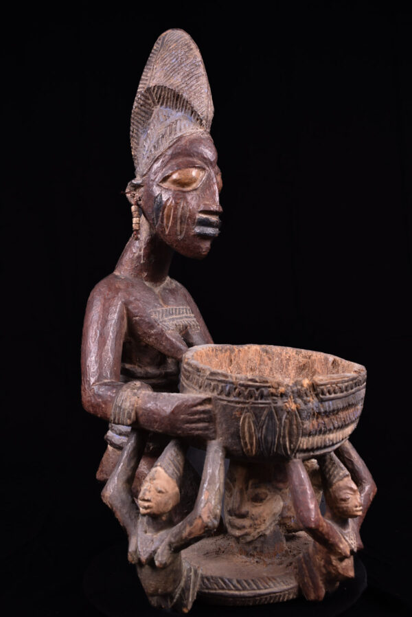 Divination bowl figure - Wood - Yoruba - Nigeria