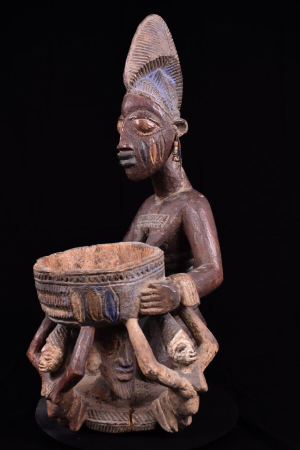 Divination bowl figure - Wood - Yoruba - Nigeria