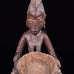 Divination bowl figure - Wood - Yoruba - Nigeria