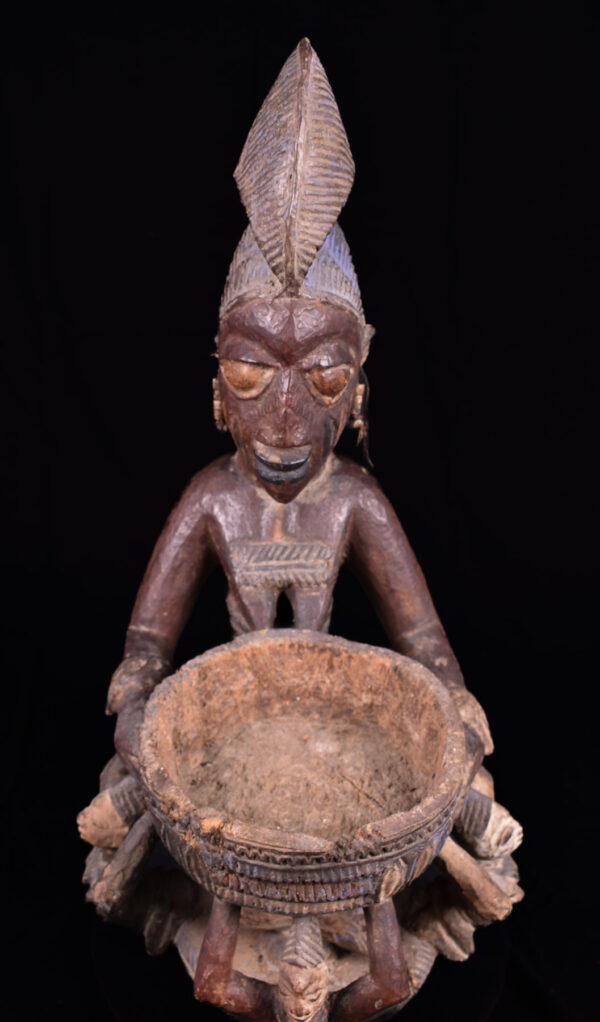 Divination bowl figure - Wood - Yoruba - Nigeria