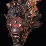 Chihongo Mask - Feathers, Wood - Chokwe - DR Congo
