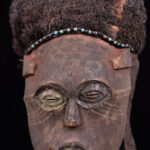 Lele Mask - Wood, Plant fibre, Beads - KUBA - Congo