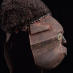 Lele Mask - Wood, Plant fibre, Beads - KUBA - Congo