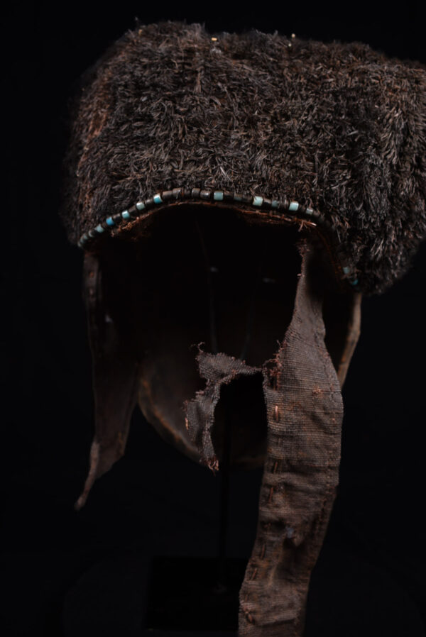 Lele Mask - Wood, Plant fibre, Beads - KUBA - Congo