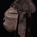 Lele Mask - Wood, Plant fibre, Beads - KUBA - Congo
