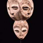 Triple face mask - Lengola - Wood - Congo