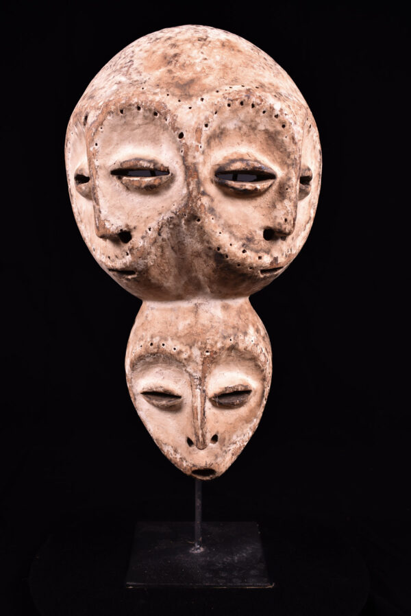 Triple face mask - Lengola - Wood - Congo