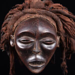 Mwana Pwo Mask - Wood, Rope - Chokwe - DR Congo