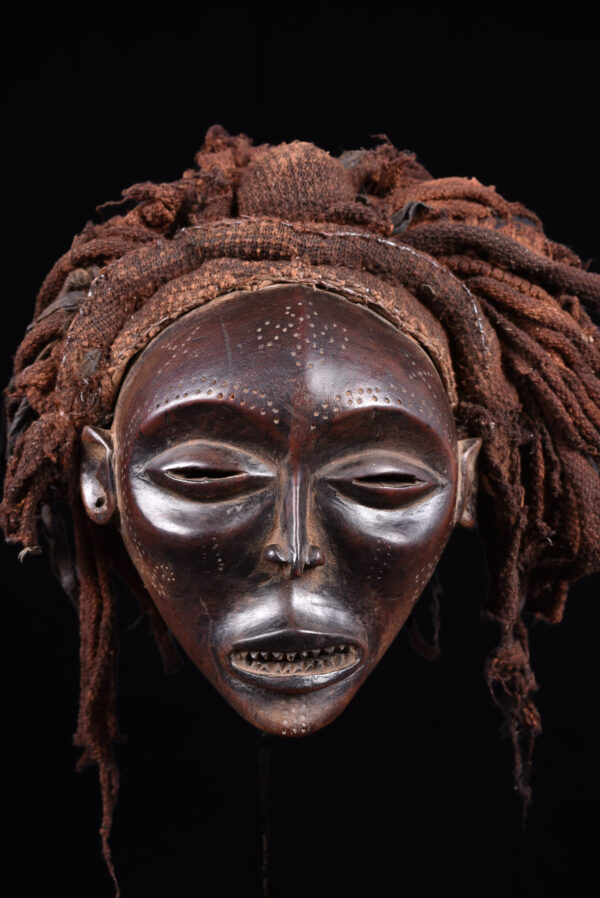 Mwana Pwo Mask - Wood, Rope - Chokwe - DR Congo