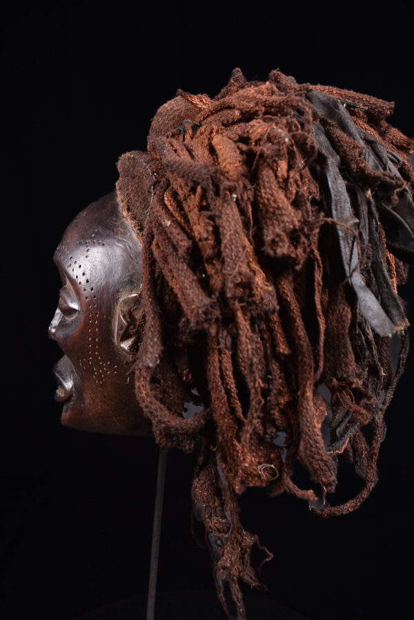 Mwana Pwo Mask - Wood, Rope - Chokwe - DR Congo
