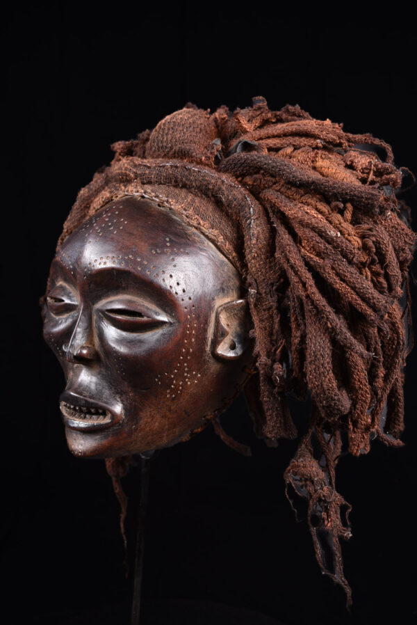 Mwana Pwo Mask - Wood, Rope - Chokwe - DR Congo
