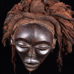 Mwana Pwo Mask - Wood, Rope - Chokwe - DR Congo
