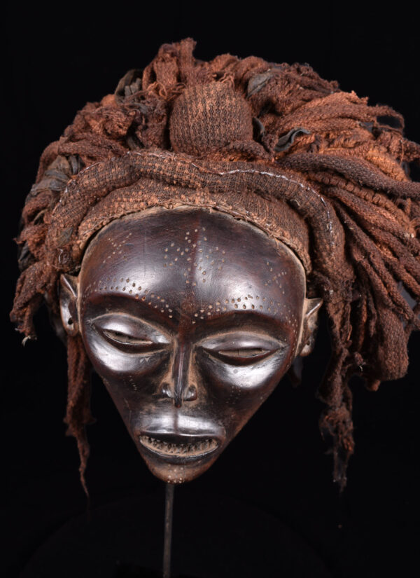 Mwana Pwo Mask - Wood, Rope - Chokwe - DR Congo