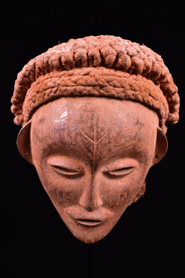 Mwana Pwo Mask - Wood, Rope - Chokwe - DR Congo