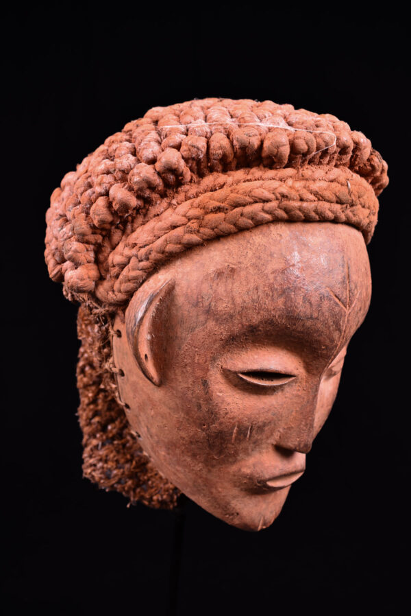Mwana Pwo Mask - Wood, Rope - Chokwe - DR Congo