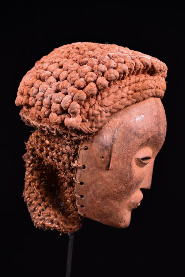Mwana Pwo Mask - Wood, Rope - Chokwe - DR Congo