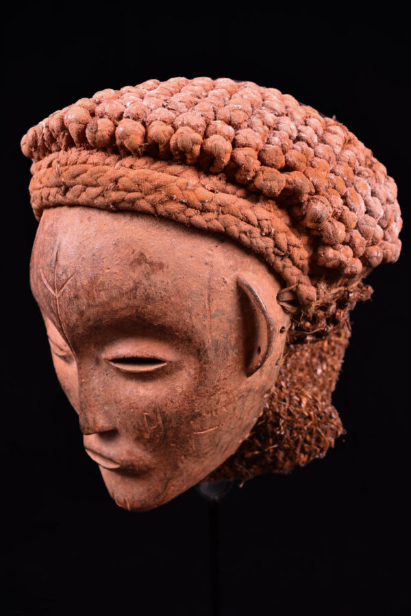 Mwana Pwo Mask - Wood, Rope - Chokwe - DR Congo
