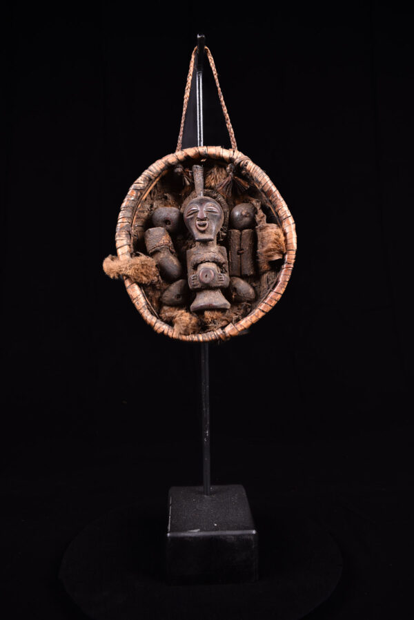 Divination Basket - Wood, Horn, Rattan - Songye - Congo