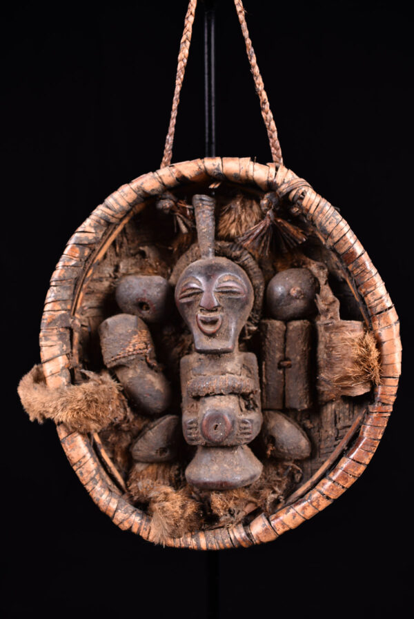 Divination Basket - Wood, Horn, Rattan - Songye - Congo