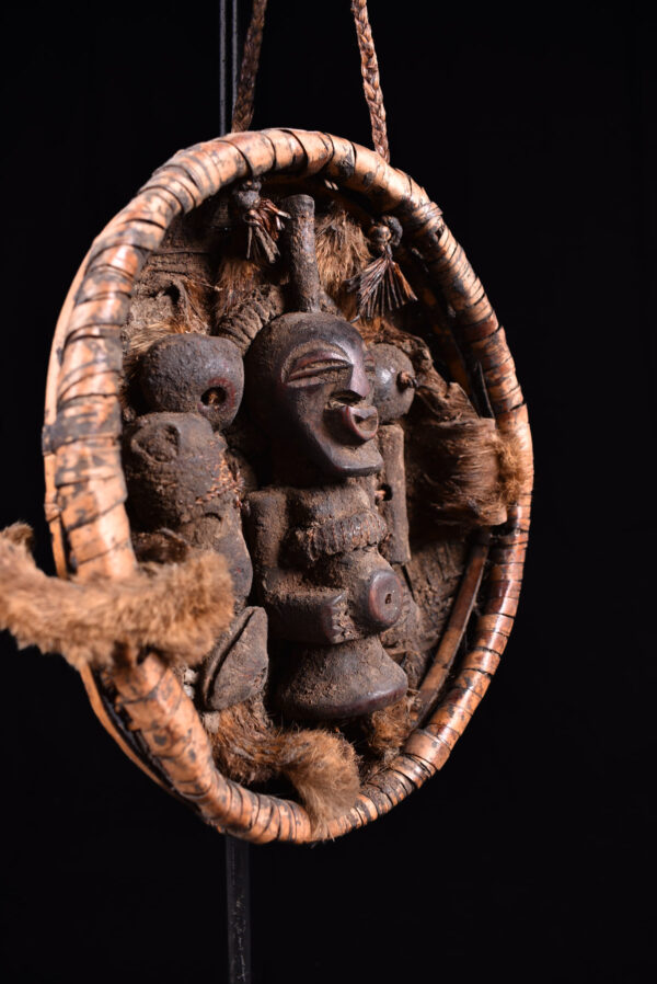 Divination Basket - Wood, Horn, Rattan - Songye - Congo