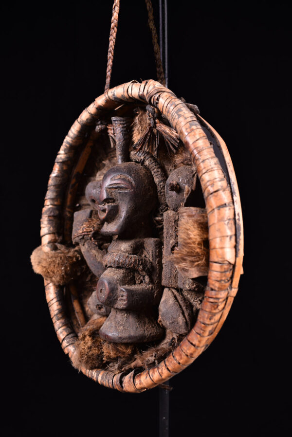 Divination Basket - Wood, Horn, Rattan - Songye - Congo