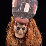 Kakunga mask - Textile, Wood, Raphia - Yaka - Congo