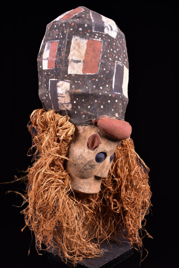 Kakunga mask - Textile, Wood, Raphia - Yaka - Congo