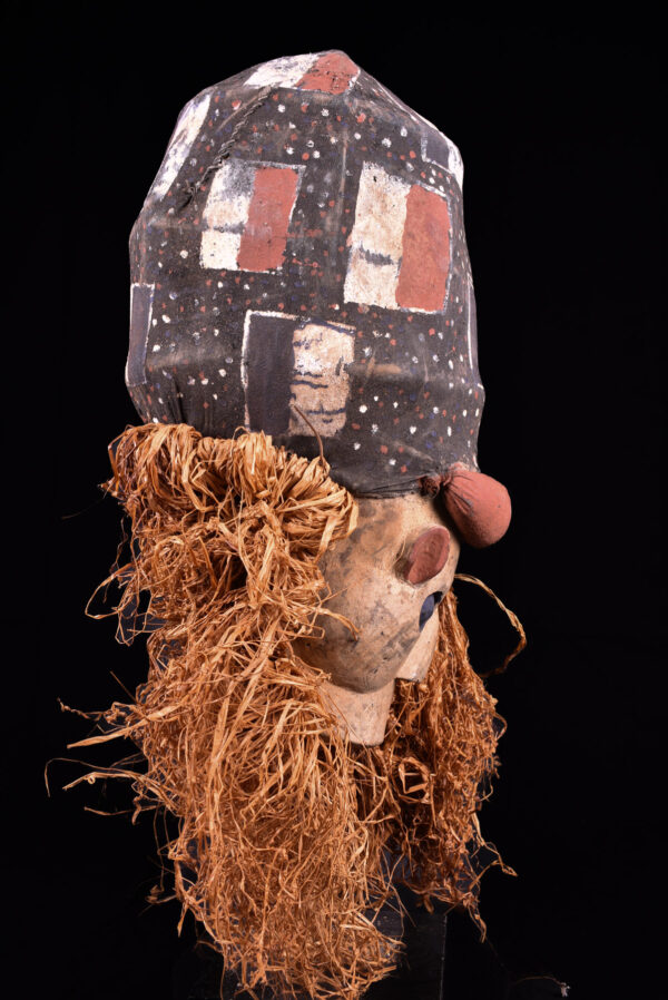 Kakunga mask - Textile, Wood, Raphia - Yaka - Congo