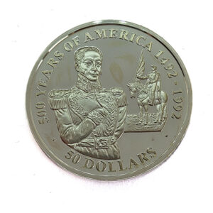 Cook Islands 50 Dollars 1992 Bolivar / 500 Years of America Series