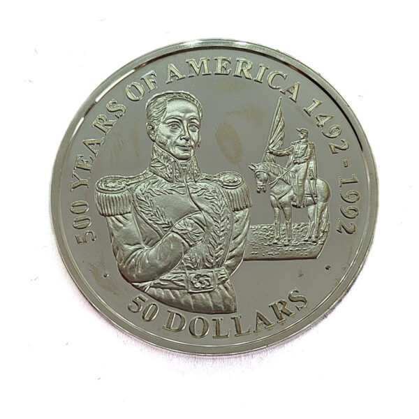 Cook Islands 50 Dollars 1992 Bolivar / 500 Years of America Series