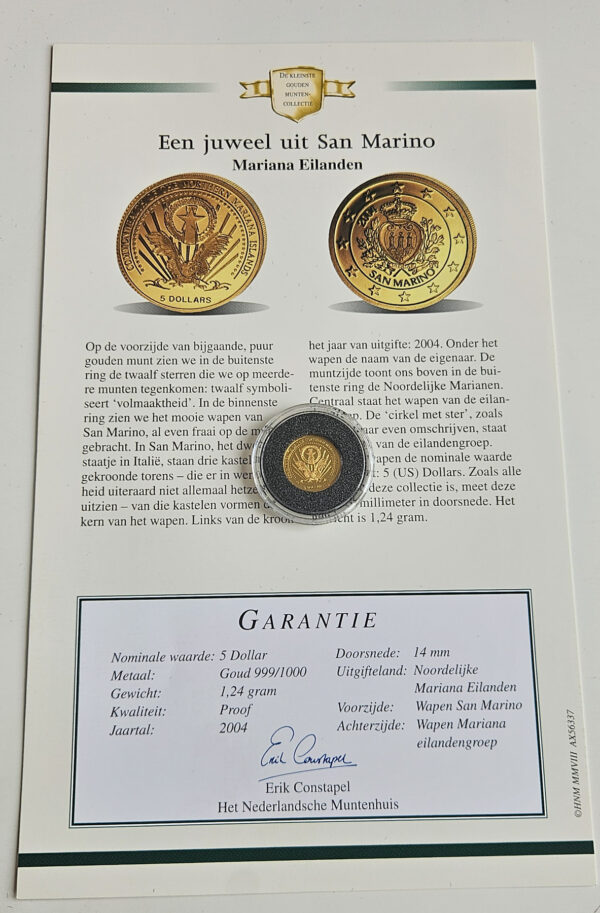 Northern Mariana Islands 5 Dollar 2004 San Marino - 1/25 Oz