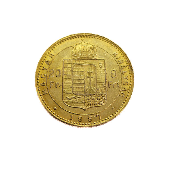Hungary 20 Francs / 8 Forint 1887 Franz Joseph I